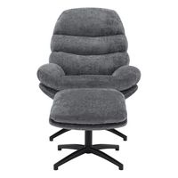 OSP Home Furnishings - Kerry Swivel Lounge Chair & Footrest - Gray - Large Front