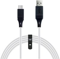 NEXT - 9' Play + Charge USB-C Cable for PlayStation 5 - White/Black - Large Front