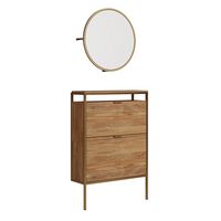 Sauder - International Lux Shoe Cabinet - Sindoori Mango - Large Front