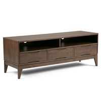 Simpli Home - Harper SOLID HARDWOOD 60 inch Wide Mid Century Modern TV Media Stand in Walnut Brow... - Large Front