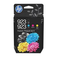 HP - 923 4-Pack Standard Capacity Ink Cartridges - Black/Cyan/Magenta/Yellow - Large Front