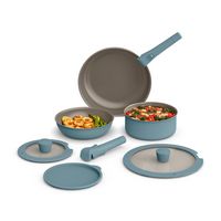 Bella - Fits-anywhere Kitchenware: 8-Piece Ceramic Nonstick Cookware Set with Removable Handles -... - Large Front