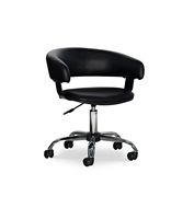 Linon Home Décor - Simken Faux Leather Gas Lift Desk Chair - Black - Large Front