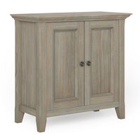 Simpli Home - Amherst Low Storage Cabinet - Distressed grey - Large Front