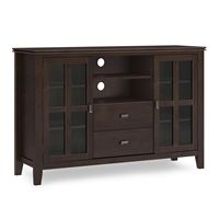 Simpli Home - Artisan SOLID WOOD 53 inch Wide Contemporary TV Media Stand in Dark Chestnut Brown ... - Large Front