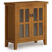 Simpli Home - Artisan Low Storage Cabinet - Honey Brown - Large Front