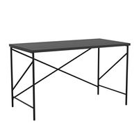 Martha Stewart - Maddox Black Wood Grain Parsons Desk - Black Top/Oil Rubbed Bronze Frame - Large Front