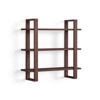 Burrow - Index Hardwood 3-Shelf Bookshelf - Walnut - Large Front