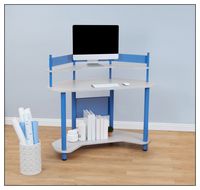 Calico Designs - Study Corner Computer Desk - Blue/Gray - Large Front