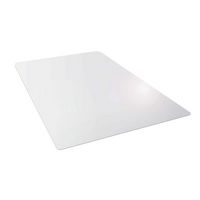 Floortex - Basic Plus Rectangular Polycarbonate Chair Mat for Hard Floor 30 x 48 inches - Clear - Large Front