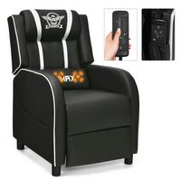 Costway - Massage Gaming Recliner Chair Racing Single Lounge Sofa Home Theater Seat White - White... - Large Front