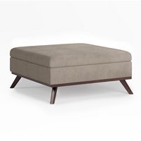 Simpli Home - Owen Square Coffee Table Storage Ottoman - Natural - Large Front