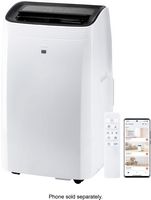 TCL - 450 Sq. Ft. 10,000 BTU 3-in-1 Smart Portable Air Conditioner - White - Large Front