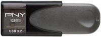 PNY - Elite Turbo Attache 4 128GB USB 3.2 Flash Drive - Black - Large Front