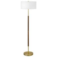 Camden&Wells - Letta Floor Lamp - Brass/Oak - Large Front