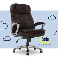 Serta - Fairbanks Bonded Leather Big and Tall Executive Office Chair - Chestnut - Large Front