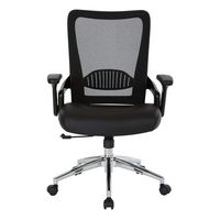 OSP Home Furnishings - Bonded Leather Seat Task Chair - Black - Large Front