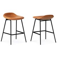 Simpli Home - Dafney Counter Height Stool (Set of 2) - Camel Brown - Large Front