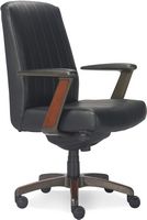 La-Z-Boy - Bennett Bonded Leather Executive High-Back Ergonomic Office Chair - Black - Large Front