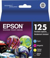 Epson - 125 4-Pack Ink Cartridges - Cyan/Magenta/Yellow/Black - Large Front