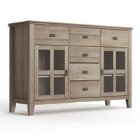 Simpli Home - Artisan Sideboard Buffet - Distressed Grey - Large Front