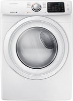 Samsung - 7.5 Cu. Ft. Stackable Electric Dryer with Sensor Dry - White - Large Front