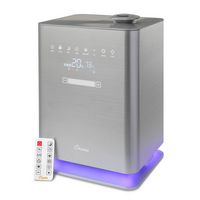 CRANE - 1.2 Gal. UV Light Warm & Cool Mist Humidifier with Remote - Gray - Large Front