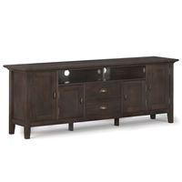 Simpli Home - Redmond SOLID WOOD 72 inch TV Media Stand in Brunette Brown For TVs up to 80 inches... - Large Front