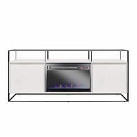 Ameriwood Home - Camley Electric Fireplace TV Stand/Console - Plaster - Large Front