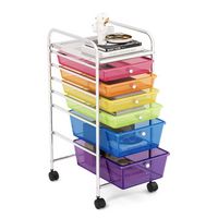 Costway - 6 Drawer Rolling Storage Cart Scrapbook Paper Office School Organizer - Multicolor - Large Front