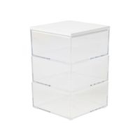 Martha Stewart - Brody Premium Clear Plastic Storage Bins with White MDF Lid-3.75