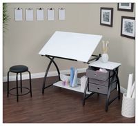 Studio Designs - Comet Center Craft Desk - Black/White - Large Front