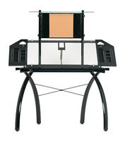 Studio Designs - Futura Tower Craft Desk - Black/Clear - Large Front