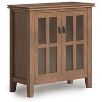 Simpli Home - Artisan Low Storage Cabinet - Rustic Natural Aged Brown - Large Front