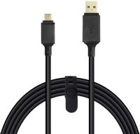 NEXT - Extra Long 9' Play + Charge Cable For PlayStation 4 - Black - Large Front