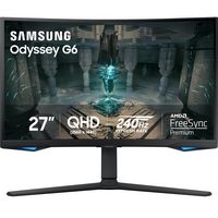 Samsung - Odyssey G6 27” Curved QHD FreeSync Premium Pro Smart 240Hz 1ms Gaming Monitor with HDR6... - Large Front