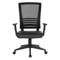 Office Star Products - Vertical Mesh Back Chair - Black Frame/Black Faux Leather - Large Front