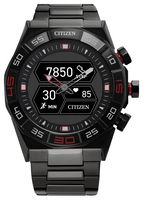 Citizen - CZ Smart 44mm Unisex IP Stainless Steel Hybrid Sport Smartwatch with IP Stainless Steel... - Large Front