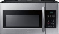 Samsung - 1.6 cu. ft.  Over-the-Range Fingerprint Resistant  Microwave - Stainless steel - Large Front