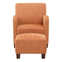 OSP Home Furnishings - Aiden Chair & Ottoman Herringbone - Orange - Large Front