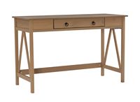 Linon Home Décor - Tressa Solid Wood Desk With Drawer - Driftwood - Large Front