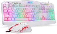 REDRAGON - S101W-1 Wired RGB Backlit Gaming Keyboard with Multimedia Keys Wrist Rest and Red Back... - Large Front