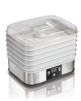 Hamilton Beach - 5-Tray Food Dehydrator - Silver/White - Large Front