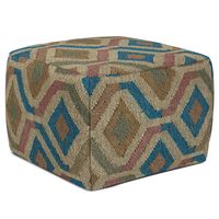 Simpli Home - Johanna Square Pouf - Multi-Color - Large Front