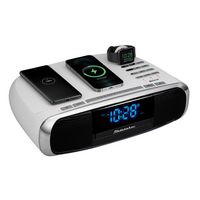Studebaker - Workstation Hi-Fi CD Clock Radio and Wireless Charging Station - White - Large Front