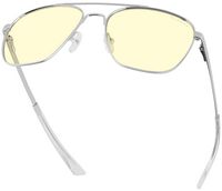 GUNNAR - Mustang Computer Glasses with Blue Light Reduction, Amber Lenses - Chrome - Large Front