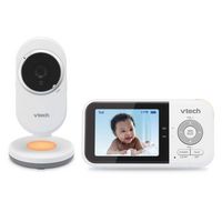 VTech - 2.8” Digital Video Baby Monitor with Night Light - White - Large Front