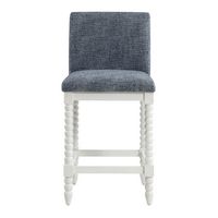 OSP Home Furnishings - Kaylee 26 Spindle Counter Stool - Indigo / Antique White - Large Front