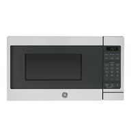 GE - 0.7 Cu. Ft. Countertop Microwave with Convenience Cooking Control - Black Stainless Steel - Large Front