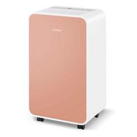 Costway Dehumidifier for Home Basement 32 Pints/Day 3 Modes Portable up to 2500 Sq. Ft Pink - Pink - Large Front